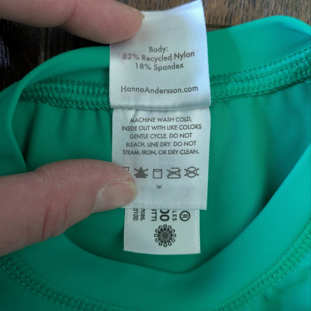 Hanna Andersson 0-3 Month Green Rash Guard 50 cm Preppy Oeko-Tex Swim Beach Pool